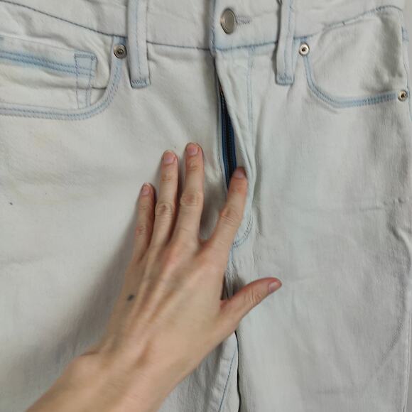 Good American Straight Leg Jeans Womens 2 26 Light Acid Wash White Stretch - Picture 3 of 9